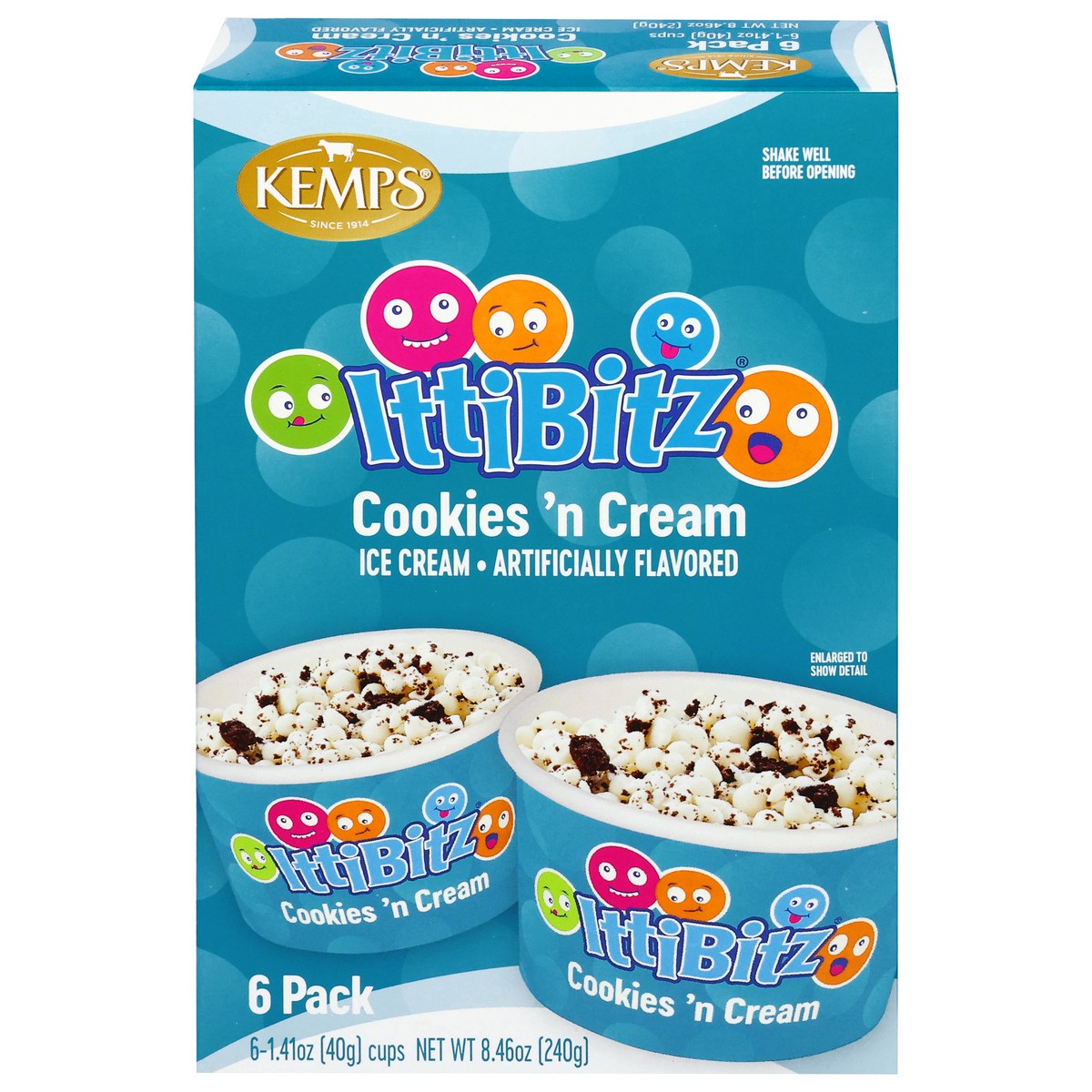 Kemps IttiBitz Cookies 'n Cream Ice Cream 6 - 1.41 oz Cups | Shipt