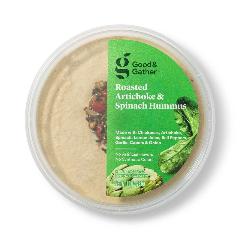 slide 1 of 4, Roasted Artichoke and Spinach Hummus - 10oz - Good & Gather™, 10 oz