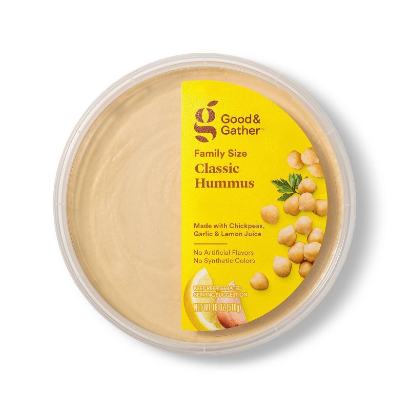 slide 1 of 4, Classic Hummus - 18oz - Good & Gather™, 18 oz