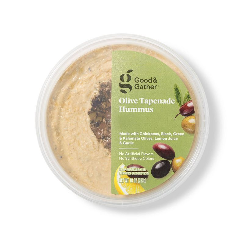 slide 1 of 4, Olive Tapenade Hummus - 10oz - Good & Gather™, 10 oz