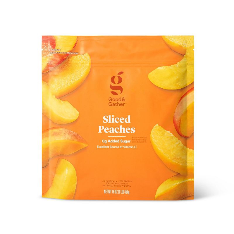 slide 1 of 3, Frozen Sliced Peaches - 16oz - Good & Gather™, 16 oz