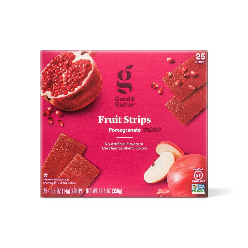 slide 1 of 3, Pomegranate Fruit Strips - 12.5oz/25ct - Good & Gather™, 25 ct; 12.5 oz