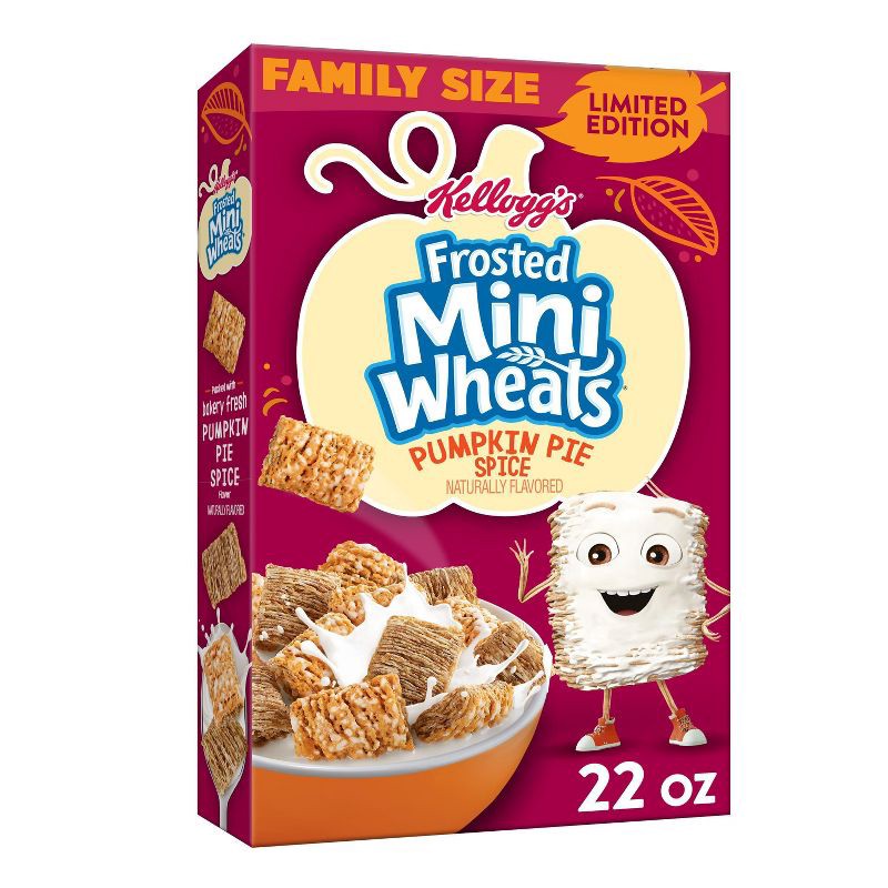 slide 1 of 1, Frosted Mini-Wheats Frosted Mini Wheats Pumpkin Spice Family Size Breakfast Cereal - 22oz - Kellogg's, 22 oz