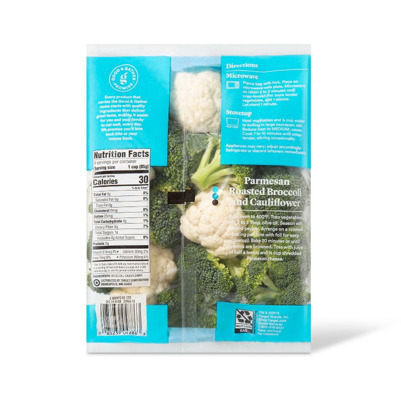 slide 2 of 4, Broccoli & Cauliflower - 12oz - Good & Gather™, 12 oz