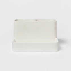 Vanity Organizer White - Threshold™: Resin Bathroom Countertop Storage for Makeup Brushes & Toothbrushes