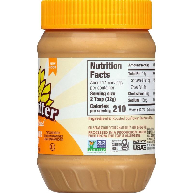 slide 4 of 9, SunButter No Sugar Added Sunflower Butter - 16oz, 16 oz