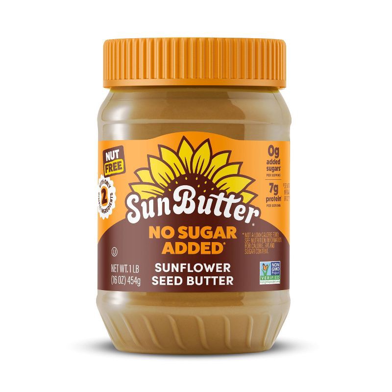 slide 1 of 6, SunButter No Sugar Added Sunflower Butter - 16oz, 16 oz