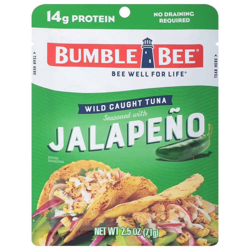 slide 1 of 5, Bumble Bee Bumblee Bee Jalapeno Seasoned Tuna Pouch - 2.5oz, 2.5 oz