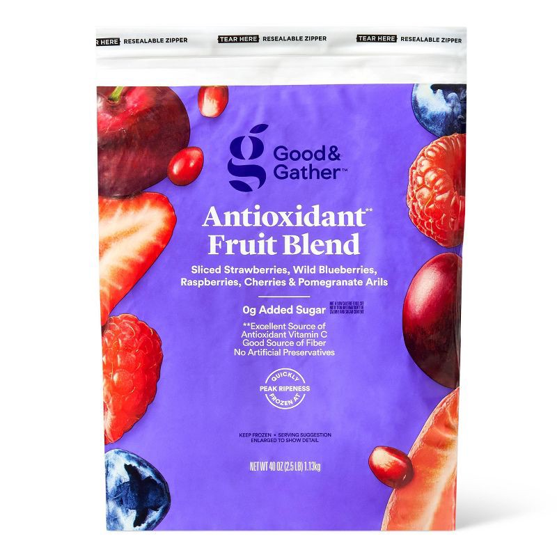 slide 1 of 6, Antioxidant Frozen Fruit Blend - 40oz - Good & Gather™, 40 oz