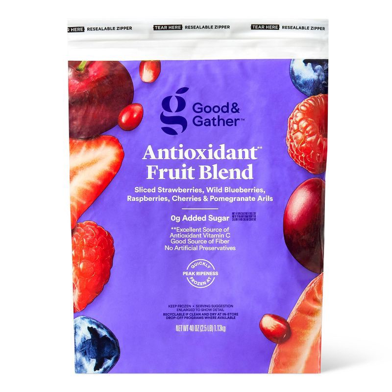 slide 1 of 4, Antioxidant Frozen Fruit Blend - 40oz - Good & Gather™, 40 oz
