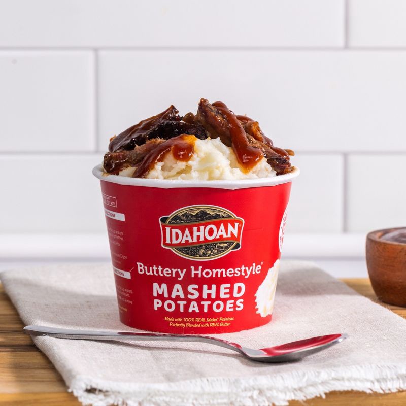 slide 3 of 11, Idahoan Gluten Free Buttery Homestyle Microwavable Mashed Potato Cups - 6oz/4ct, 4 ct; 6 oz