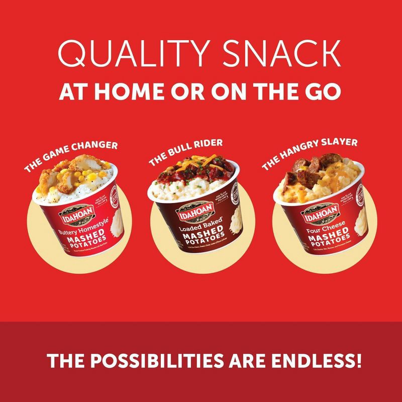slide 10 of 11, Idahoan Gluten Free Buttery Homestyle Microwavable Mashed Potato Cups - 6oz/4ct, 4 ct; 6 oz