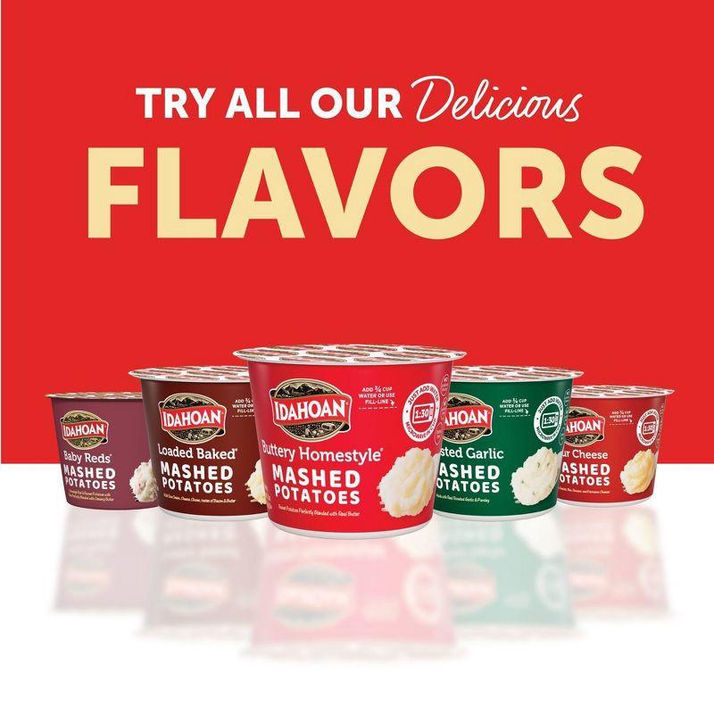 slide 11 of 11, Idahoan Gluten Free Buttery Homestyle Microwavable Mashed Potato Cups - 6oz/4ct, 4 ct; 6 oz