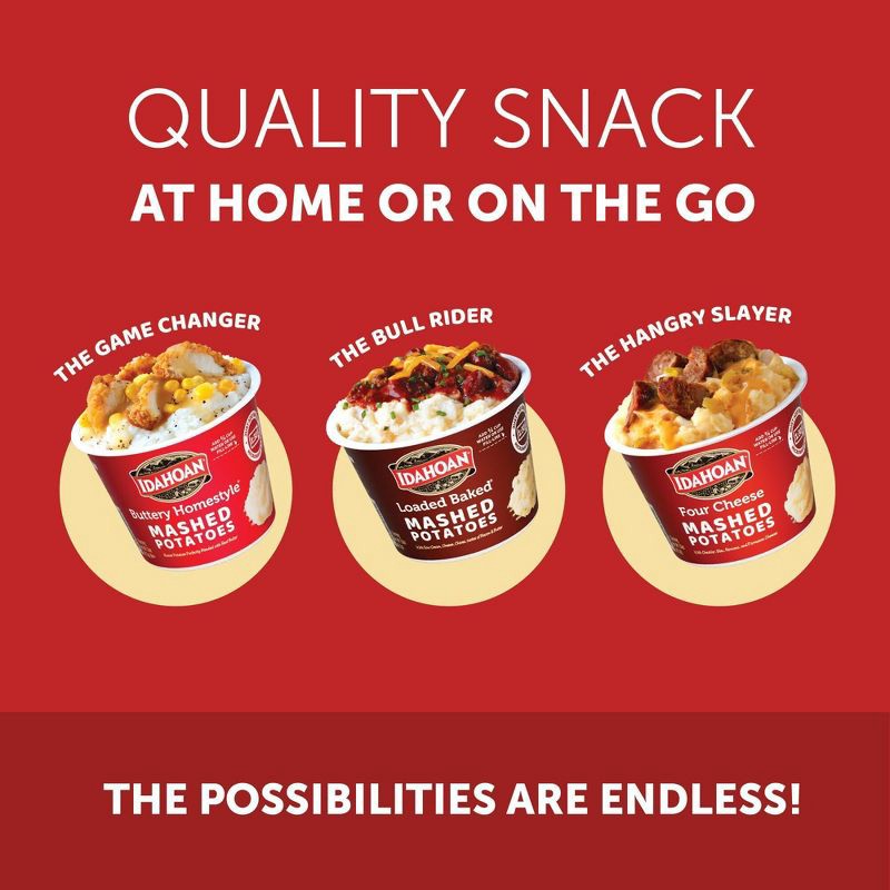 slide 10 of 11, Idahoan Gluten Free Four Cheese Mashed Potato Cups - 6oz/4ct, 4 ct; 6 oz