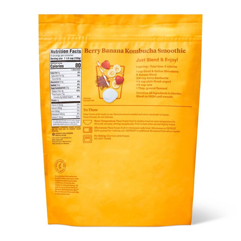 slide 2 of 4, Strawberry Banana Frozen Fruit Blend - 48oz - Good & Gather™, 48 oz