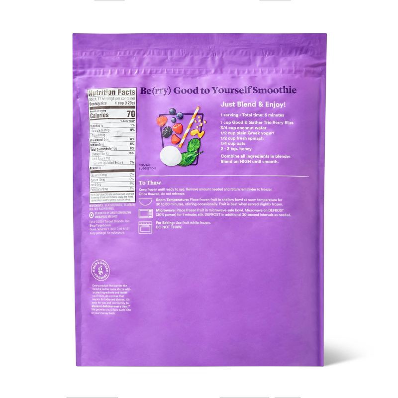 slide 2 of 4, Trio Berry Bliss Frozen Fruit Blend - 48oz - Good & Gather™, 48 oz