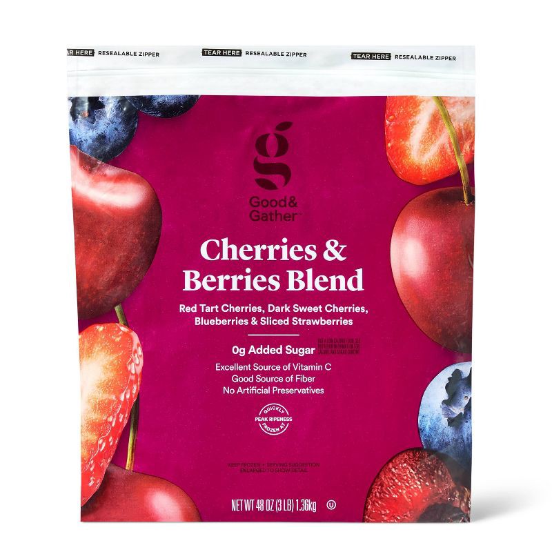 slide 1 of 6, Cherries and Berries Frozen Blend - 48oz - Good & Gather™, 48 oz