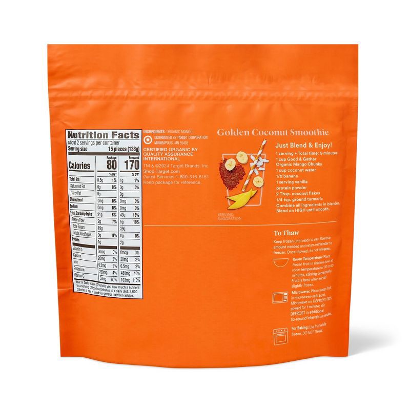 slide 2 of 3, Organic Frozen Mango Chunks - 10oz - Good & Gather™, 10 oz