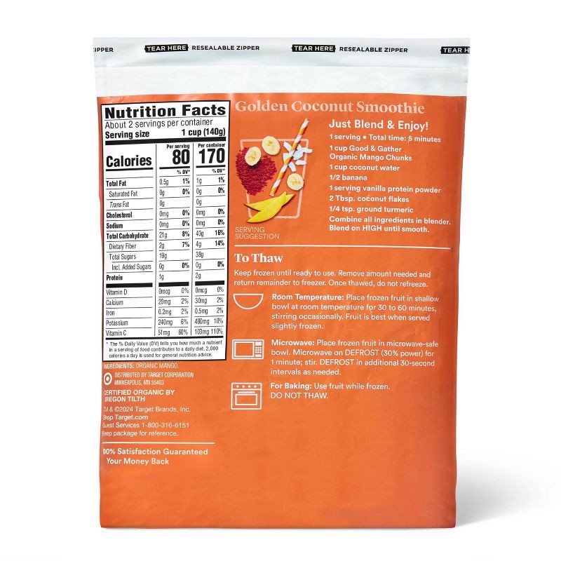 slide 2 of 3, Organic Frozen Mango Chunks - 10oz - Good & Gather™, 10 oz