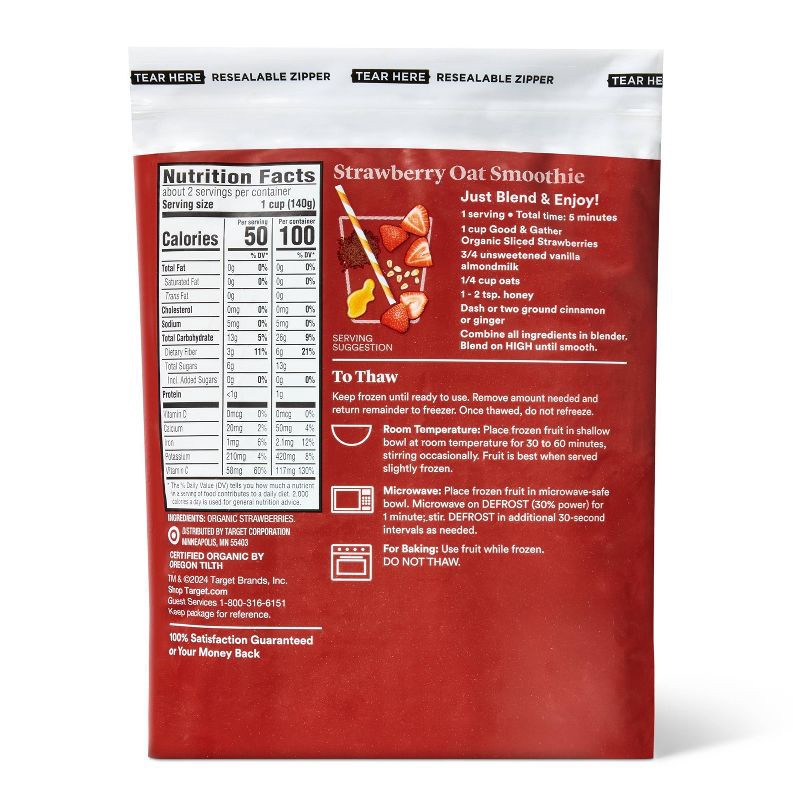 slide 2 of 3, Organic Frozen Sliced Strawberries - 10oz - Good & Gather™, 10 oz