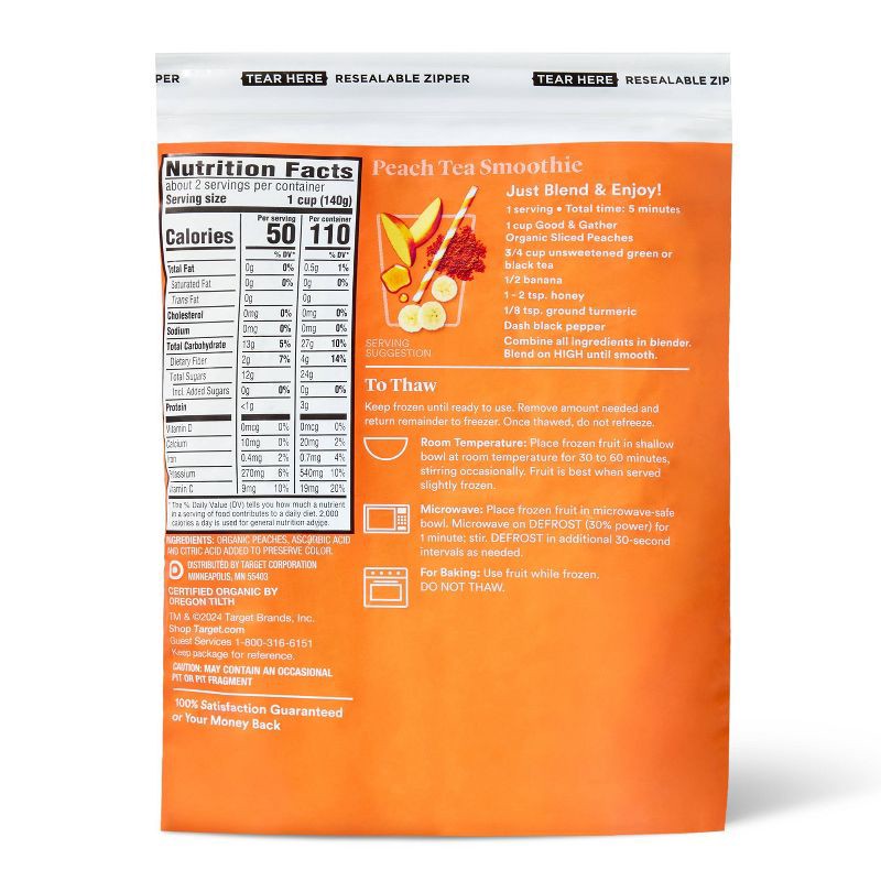 slide 2 of 3, Organic Frozen Sliced Peaches - 10oz - Good & Gather™, 10 oz