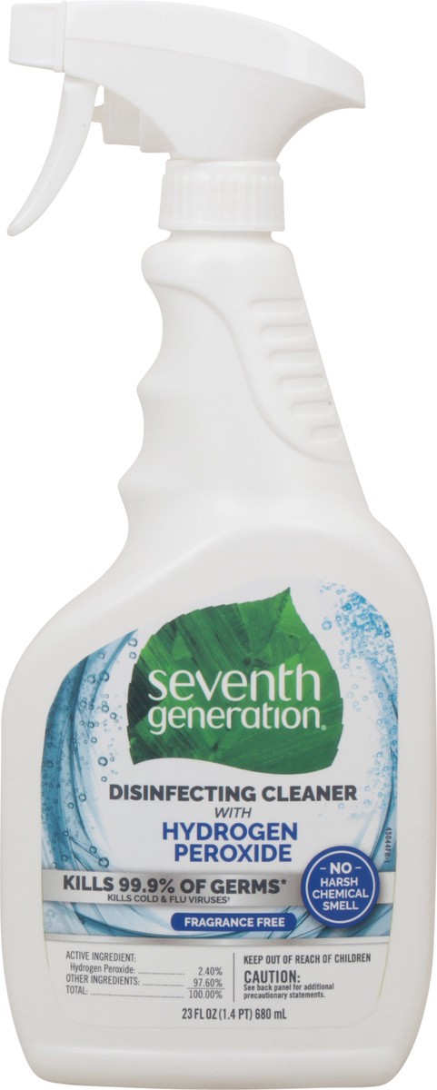 slide 1 of 9, Seventh Generation With Hydrogen Peroxide Fragrance Free Disinfecting Cleaner 23 oz, 23 oz