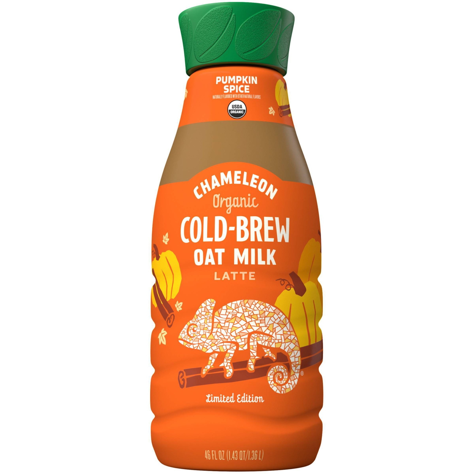 slide 1 of 5, Chameleon Cold-Brew Chameleon Organic Pumpkin Spice Oat Milk Latte Cold Brew Coffee, 46 fl oz