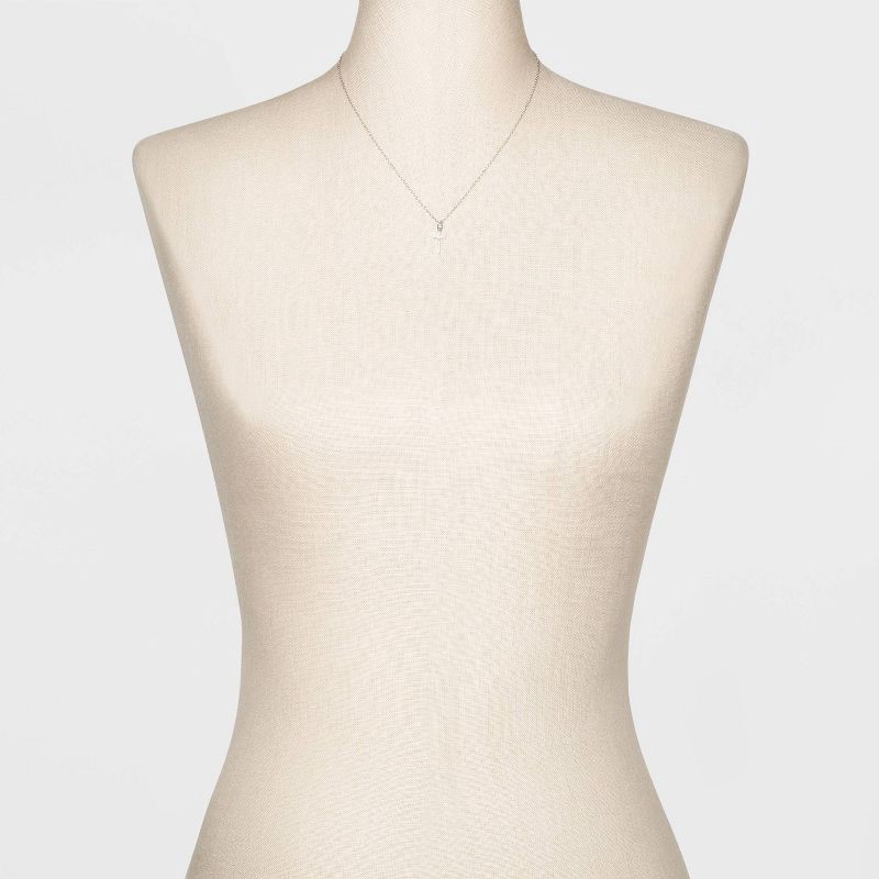 slide 2 of 2, Sterling Silver Pave Cubic Zirconia Cross Pendant Necklace - A New Day™ Silver/Clear: Spring Ring Clasp, 18" Length, 1 ct