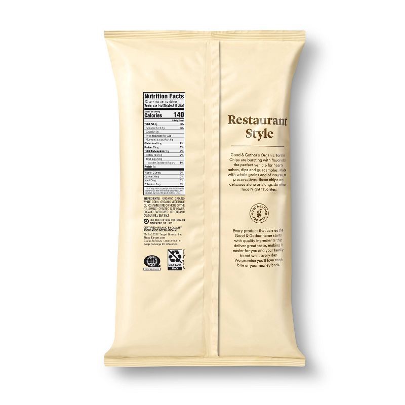 slide 3 of 3, Organic White Corn Tortilla Chips - 12oz - Good & Gather™, 12 oz