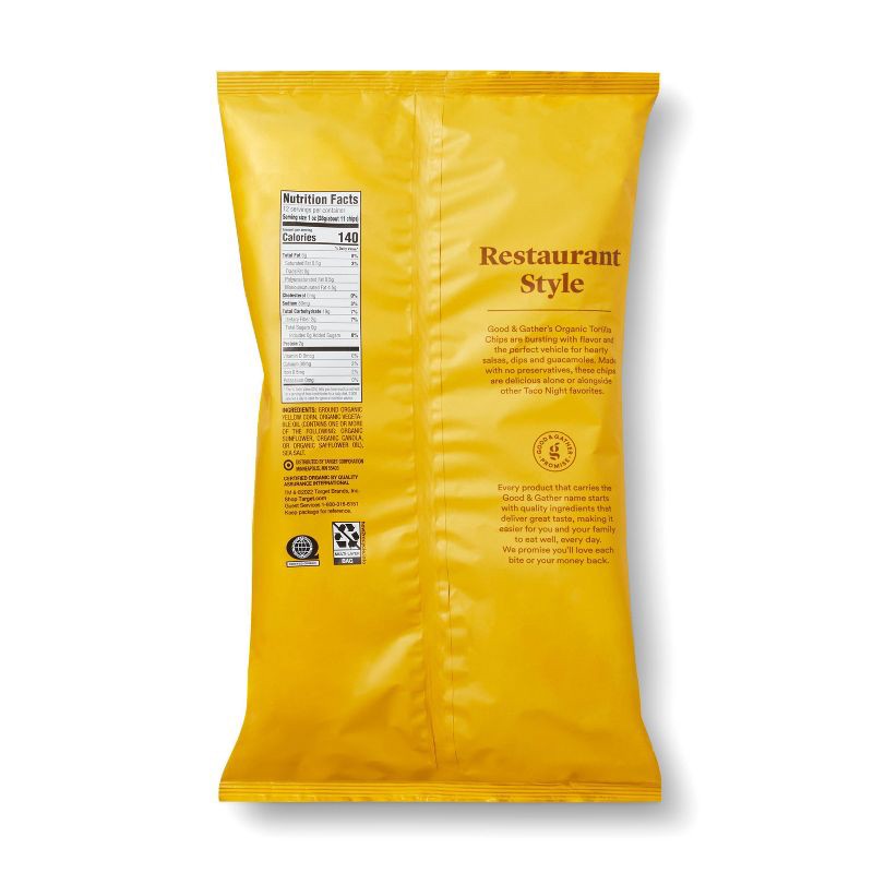 slide 3 of 3, Organic Yellow Corn Tortilla Chips - 12oz - Good & Gather™, 12 oz