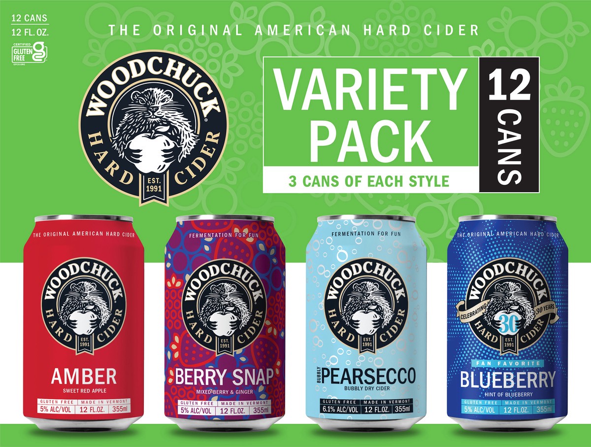slide 6 of 8, Woodchuck Hard Cider - Variety Pack CANS 12 Pack, 12oz Can, 12 ct; 12 oz