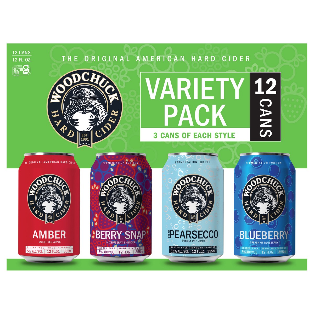 slide 1 of 8, Woodchuck Hard Cider - Variety Pack CANS 12 Pack, 12oz Can, 12 ct; 12 oz