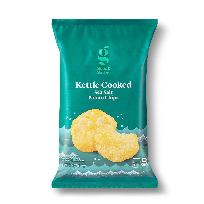 slide 1 of 3, Traditional Kettle Chips - 8oz - Good & Gather™, 8 oz