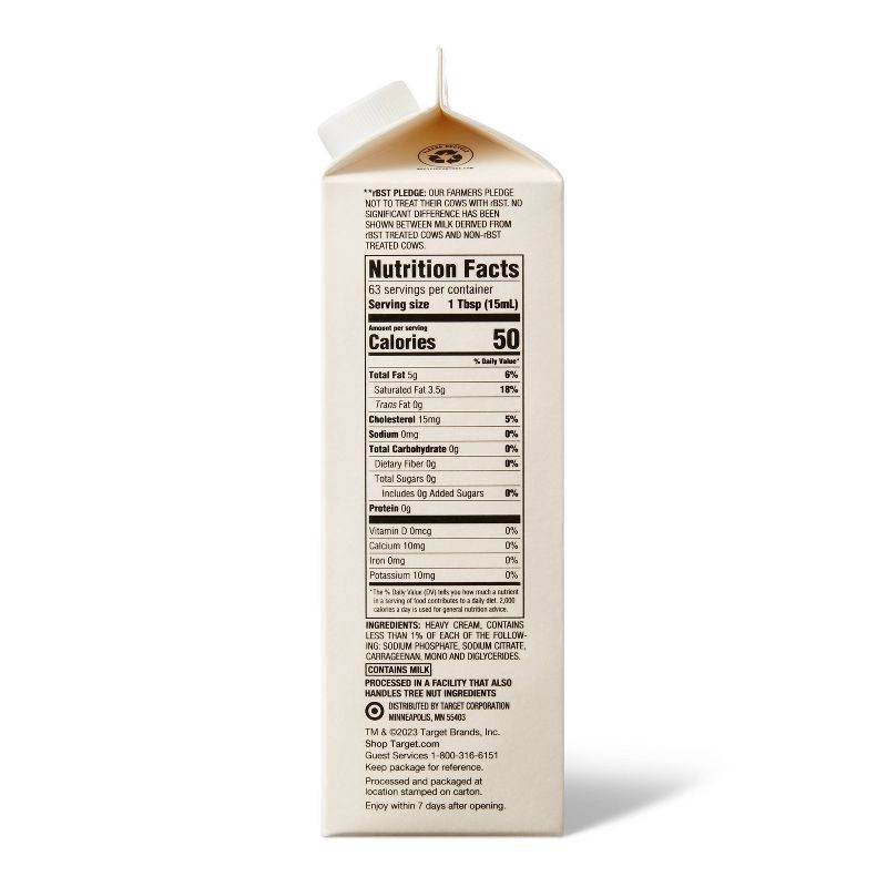 Heavy Whipping Cream - 32 Fl Oz (1qt) - Good & Gather™ : Target