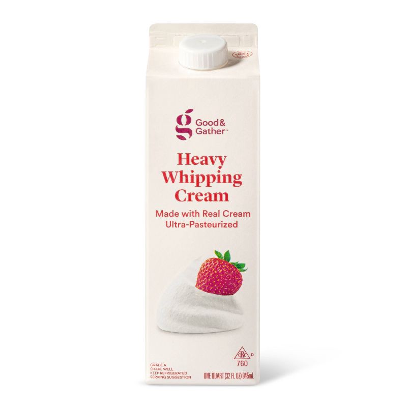 slide 1 of 2, Heavy Whipping Cream - 32 fl oz (1qt) - Good & Gather, 32 fl oz, 1 qt