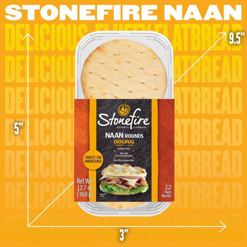 slide 7 of 8, Stonefire Naan Rounds - 12ct/12.7oz, 12 ct; 12.7 oz