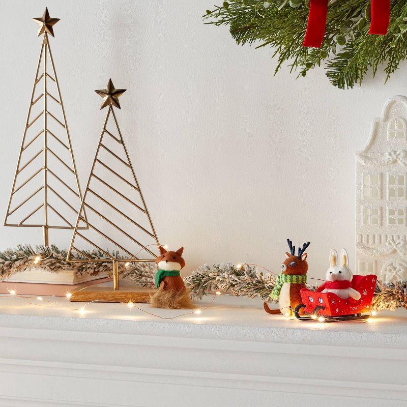 slide 2 of 5, 30ct Battery Operated LED Christmas Dewdrop Fairy String Lights Warm White with Copper Wire - Wondershop™, 30 ct