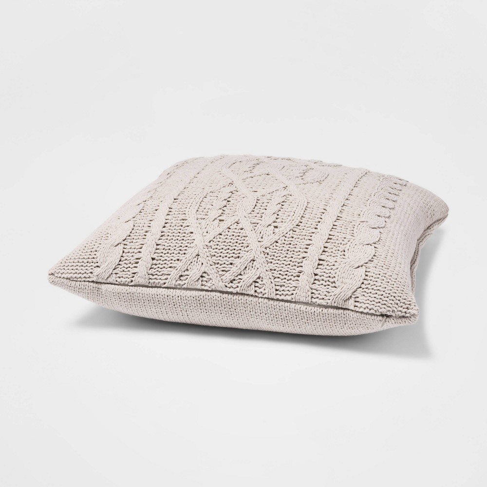 Oversized Chenille Square Throw Pillow Gray - Threshold