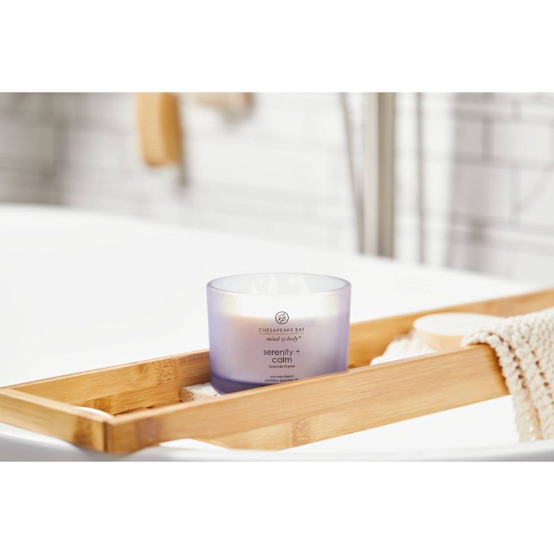 slide 7 of 8, 3-Wick 11oz Jar Serenity and Calm Candle - Chesapeake Bay Candle: Soy Wax Blend, Essential Oils, 24hr Burn Time, 11 oz
