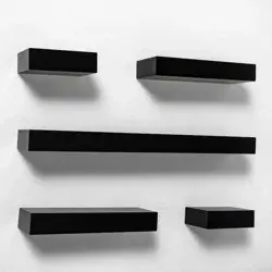 5pc Modern Wall Shelf Set Black - Threshold™