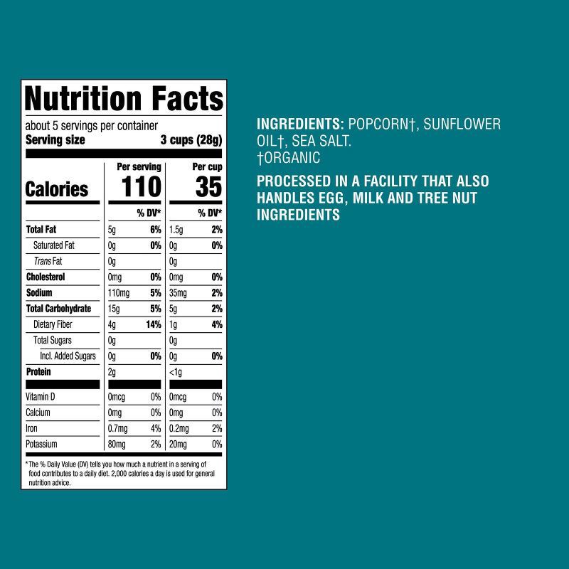 slide 4 of 4, Sea Salt Organic Popcorn - 5oz - Good & Gather™, 5 oz