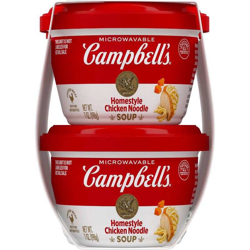 slide 9 of 11, Campbell's Homestyle Chicken Noodle Soup Microwavable Mini Cups - 28oz/4pk, 4 ct; 28 oz