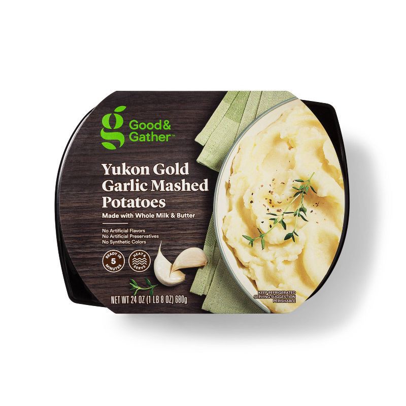 slide 1 of 3, Yukon Gold Garlic Mashed Potatoes - 24oz - Good & Gather™, 24 oz