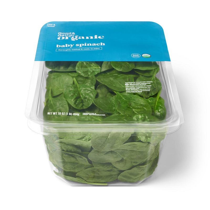 slide 3 of 4, Organic Baby Spinach - 16oz - Good & Gather™, 16 oz