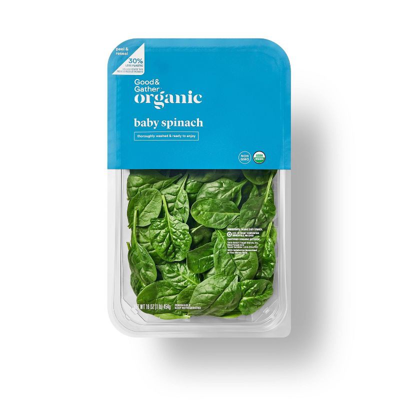 slide 1 of 3, Organic Baby Spinach - 16oz - Good & Gather™, 16 oz