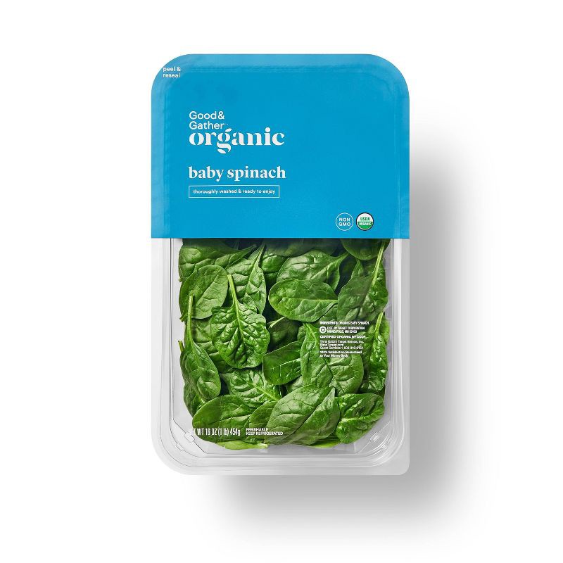 slide 1 of 4, Organic Baby Spinach - 16oz - Good & Gather™, 16 oz