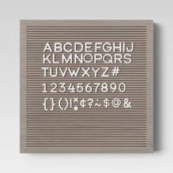 14&quot;x 14&quot; Wood Letterboard Gray - Threshold™: MDF Message Board with 181 Characters, Wall Sign Panel