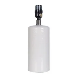12.5"x4" Small Ceramic Lamp Base White - Threshold™: Cylinder, Glossy Finish, No Assembly Required