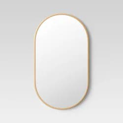 16" x 28" Metal Oval Pill Mirror Gold - Project 62™
