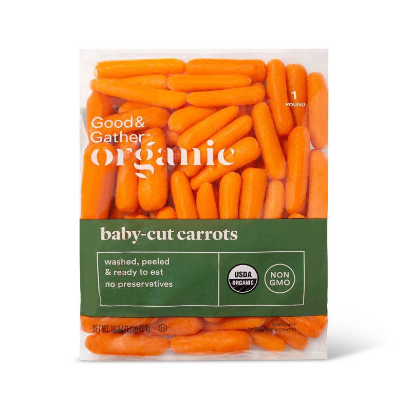 slide 1 of 3, Organic Baby-Cut Carrots - 1lb - Good & Gather™, 1 lb